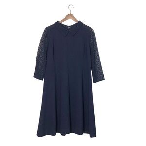 ASAREL A-Line Lace Collar Sleeve Knee Length Dress
